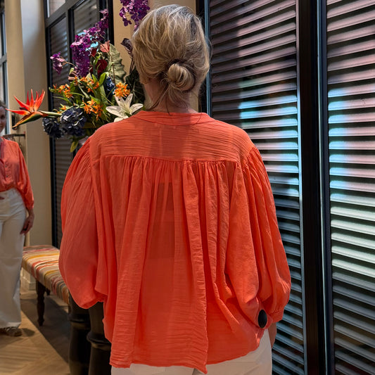 Blouse Flowy Koraal - Peet kleding