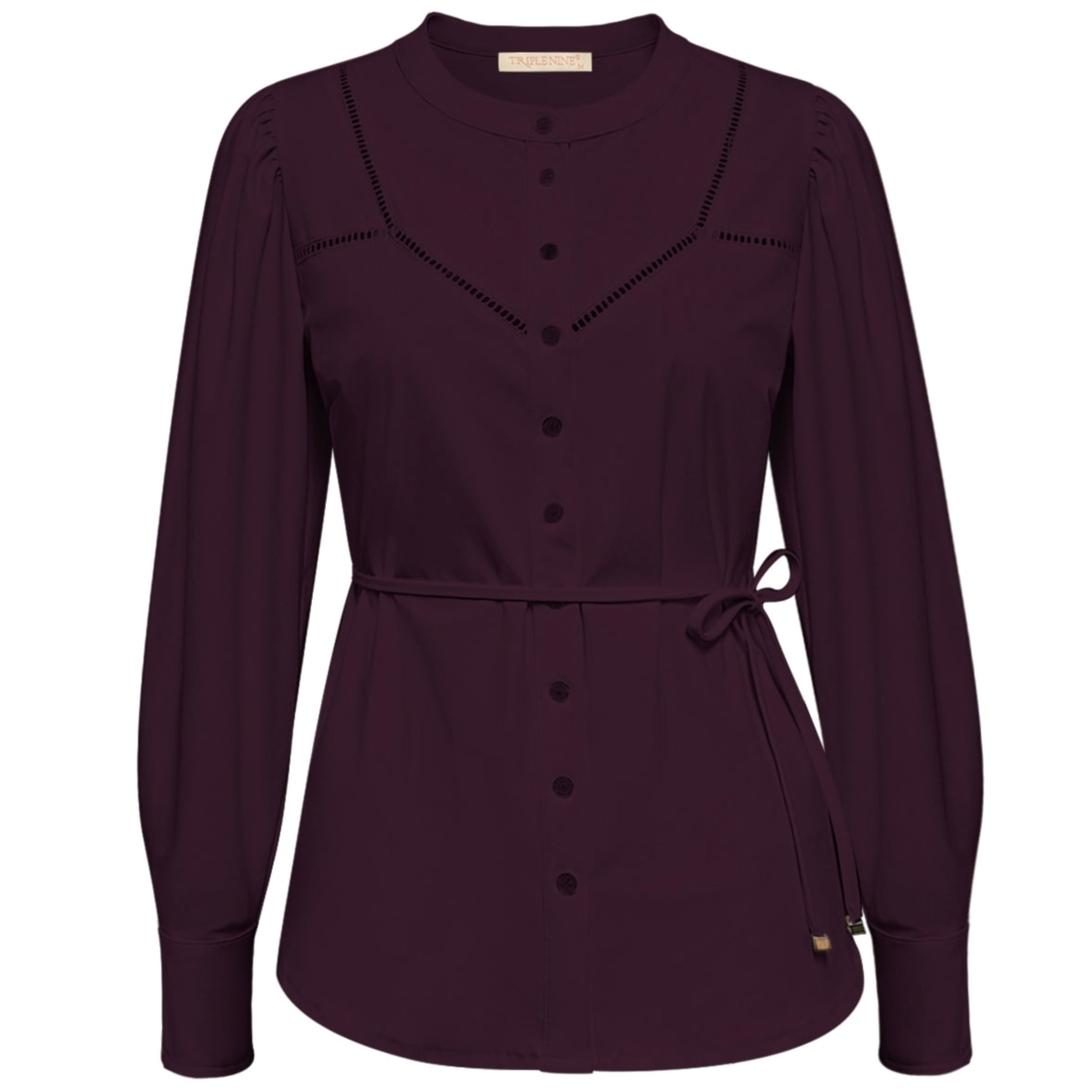 Triple Nine - Travel Blouse Ajour Aubergine - 5925 - Peet kleding