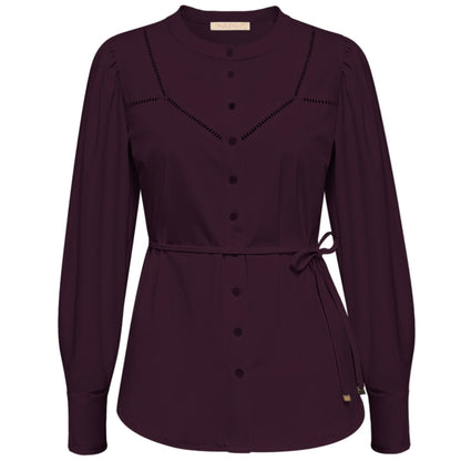 Triple Nine - Travel Blouse Ajour Aubergine - 5925 - Peet kleding