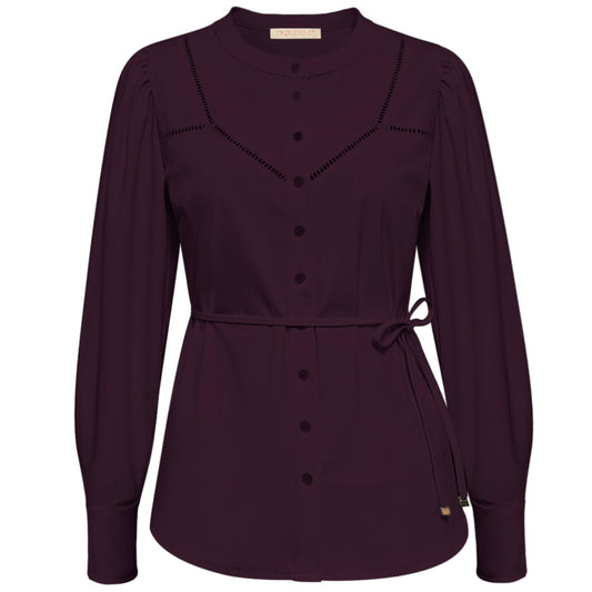 Triple Nine - Travel Blouse Ajour Aubergine - 5925 - Peet kleding