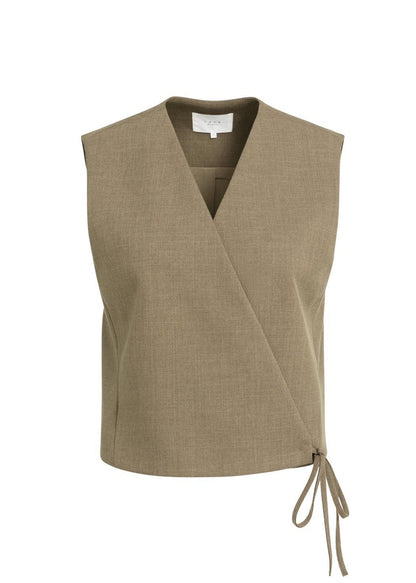 Yaya Gilet Teak Brown