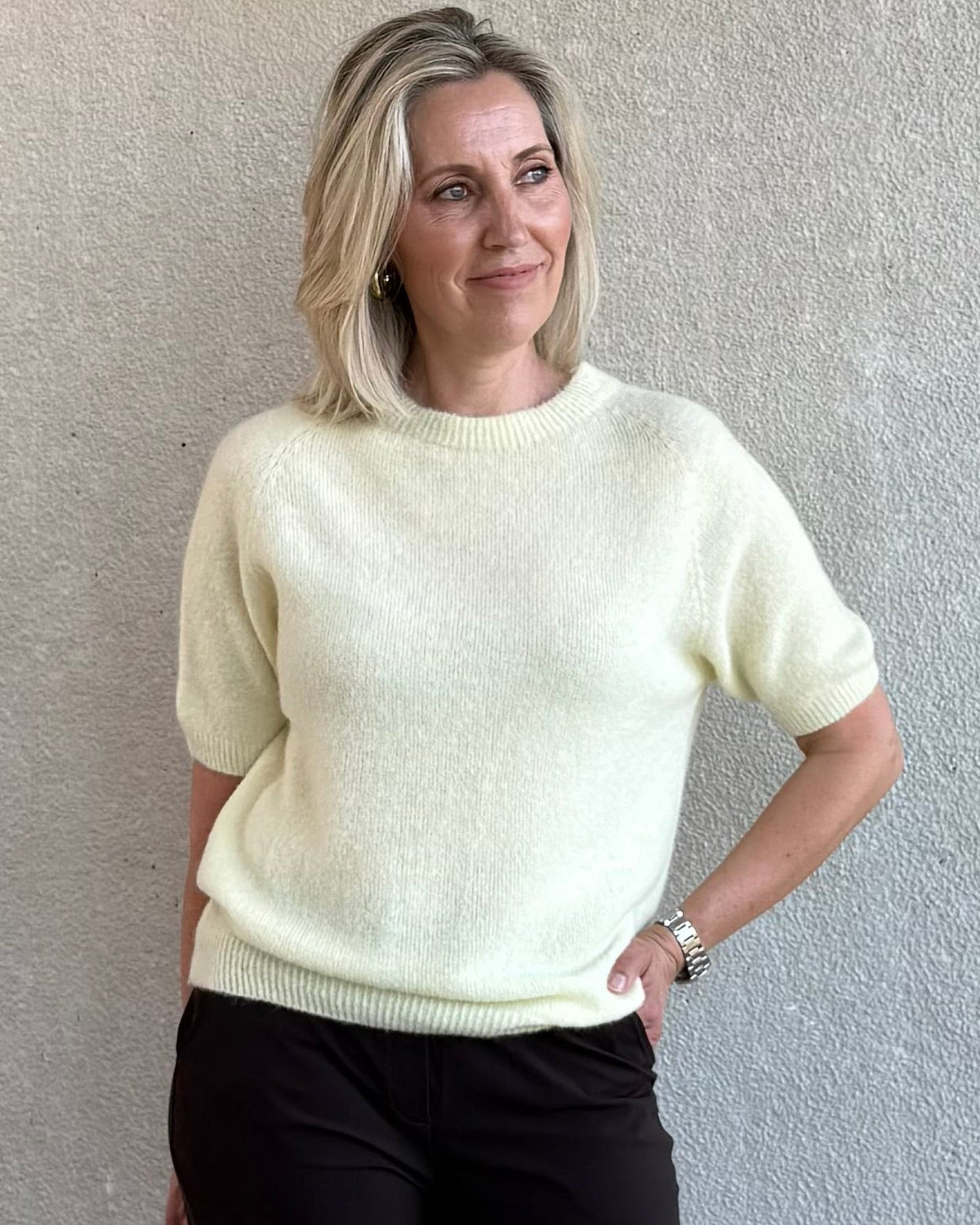 Triple Nine - Alpaca Top Levi Zachtgeel - Peet kleding