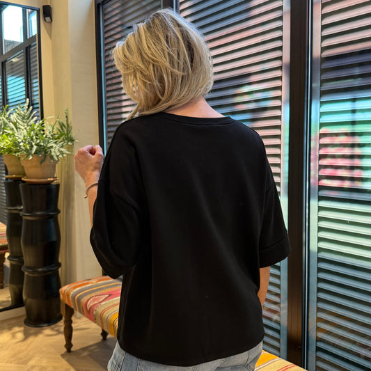 Azzurro Sweater Mia Zwart - Peet kleding