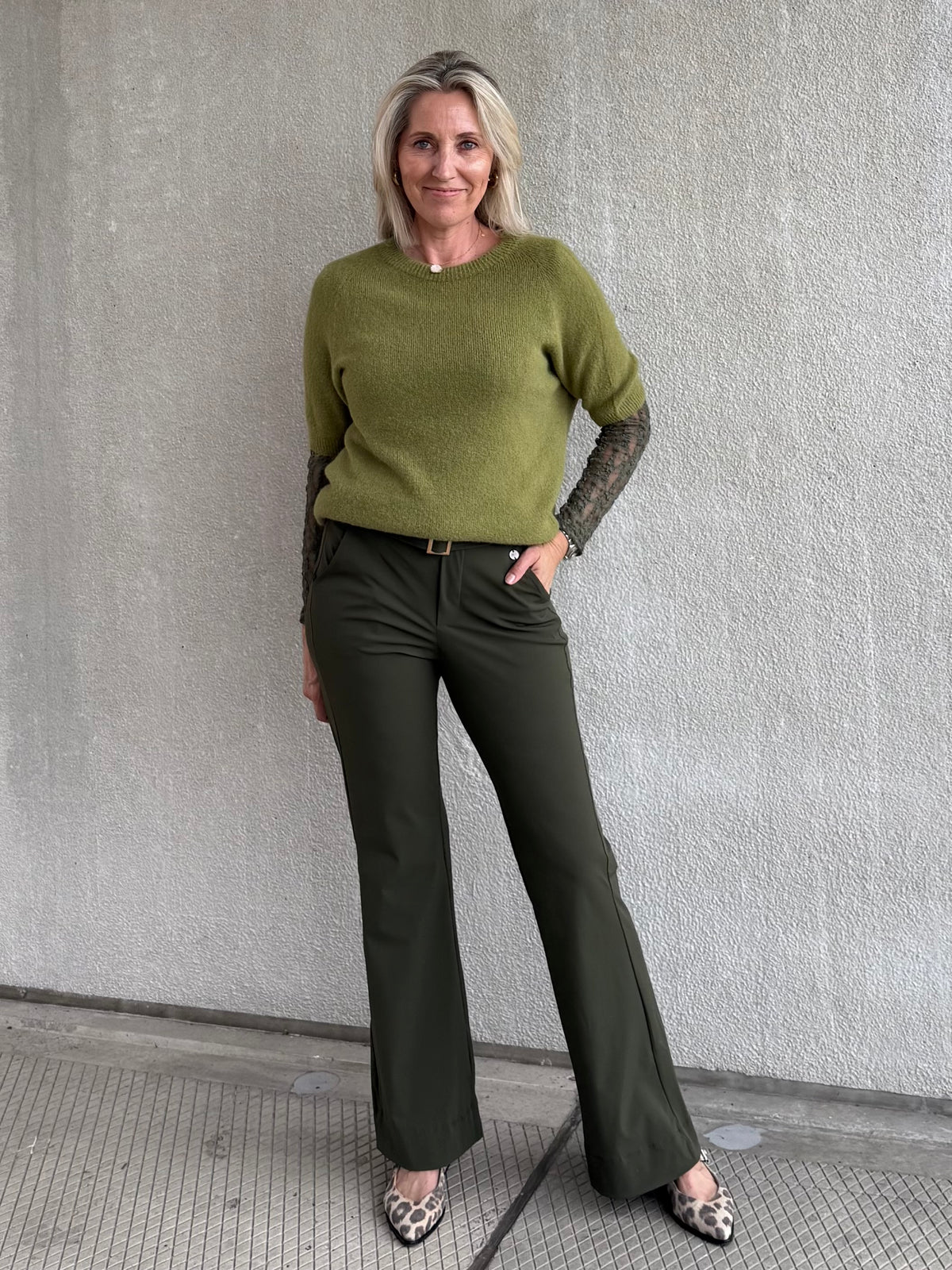 Triple Nine - Alpaca Top Levi Olijfgroen - Peet kleding