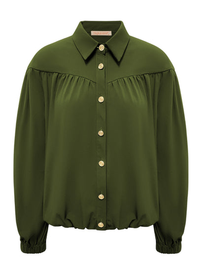 Triple Nine - Travel Blouse Sasha Olijfgroen - 5951 - Peet kleding
