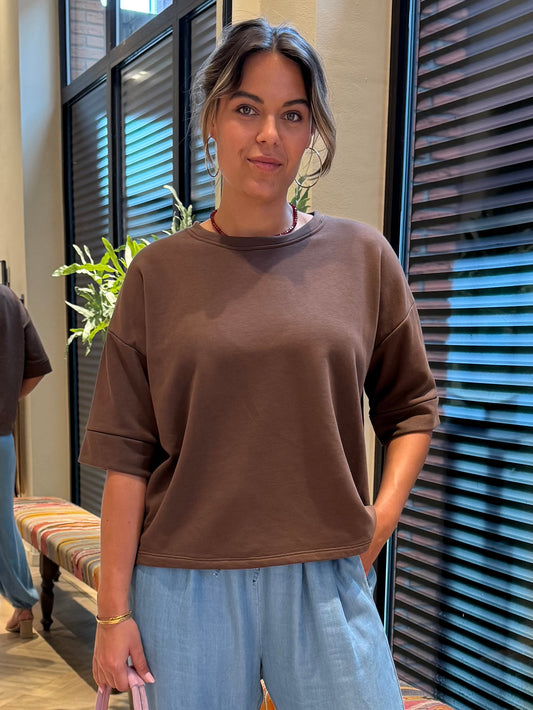 Azzurro Sweater Mia Bruin - Peet kleding
