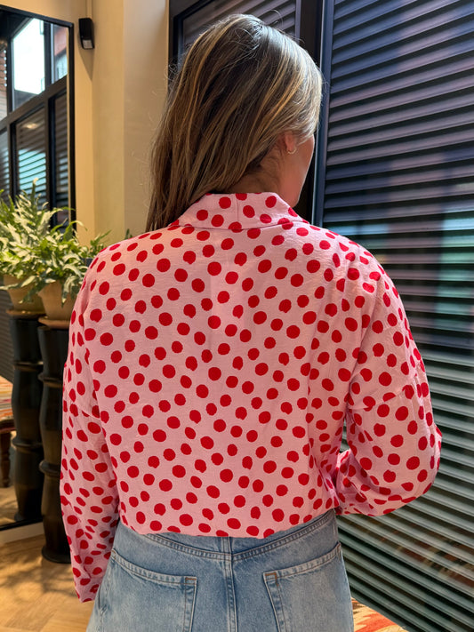 Azzurro Blouse Stip Roze Rood - Peet kleding