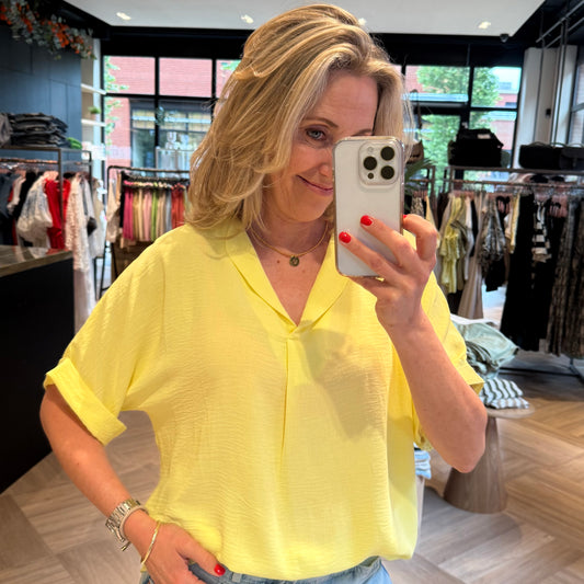Azzurro Blouse Merle Geel - Peet kleding