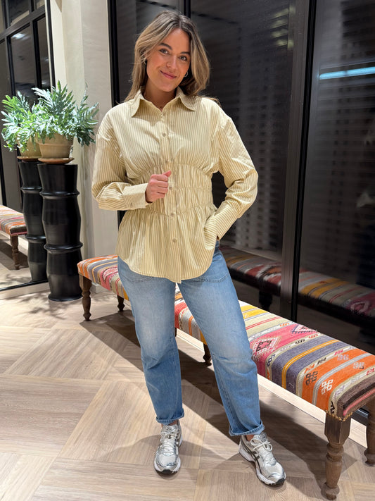 Ambika Blouse Ecem Streep Geel - Peet kleding