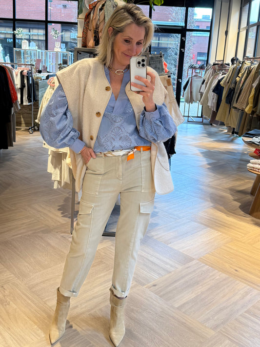 Azzurro Oversized Gilet Zand - Peet kleding