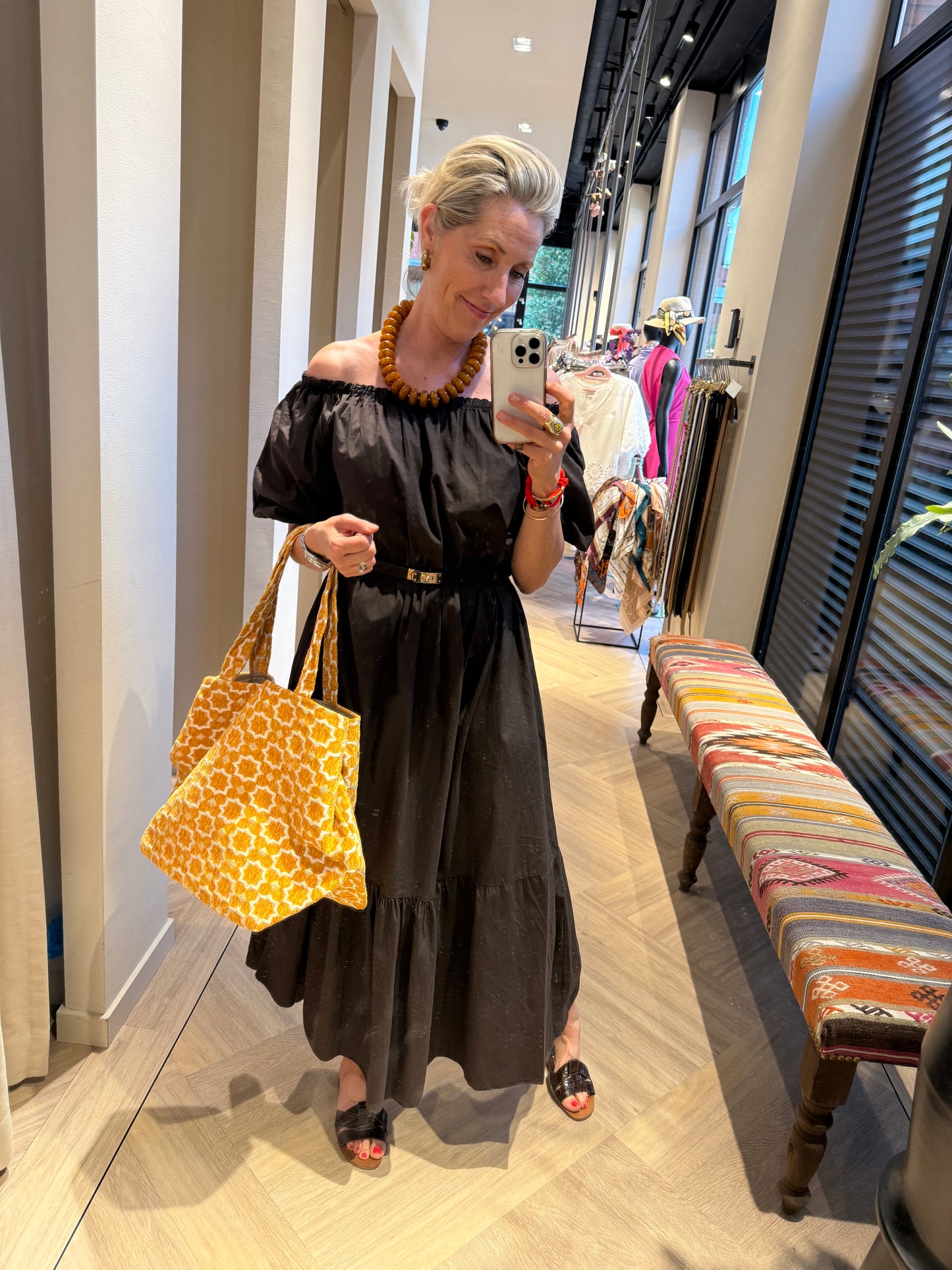 Jurk Roos Donkerbruin - Peet kleding
