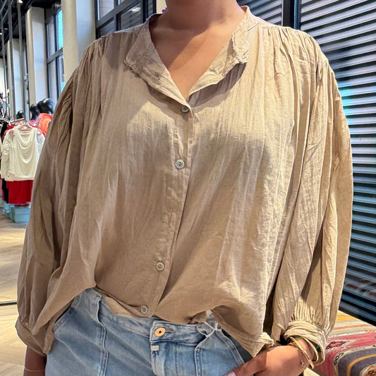 Blouse Flowy Camel - Peet kleding