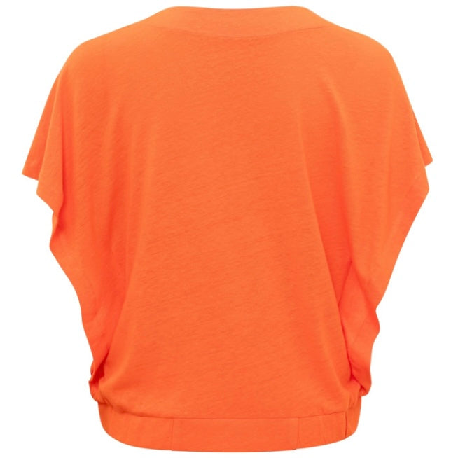 Yaya V-hals Top Oranje - Peet kleding