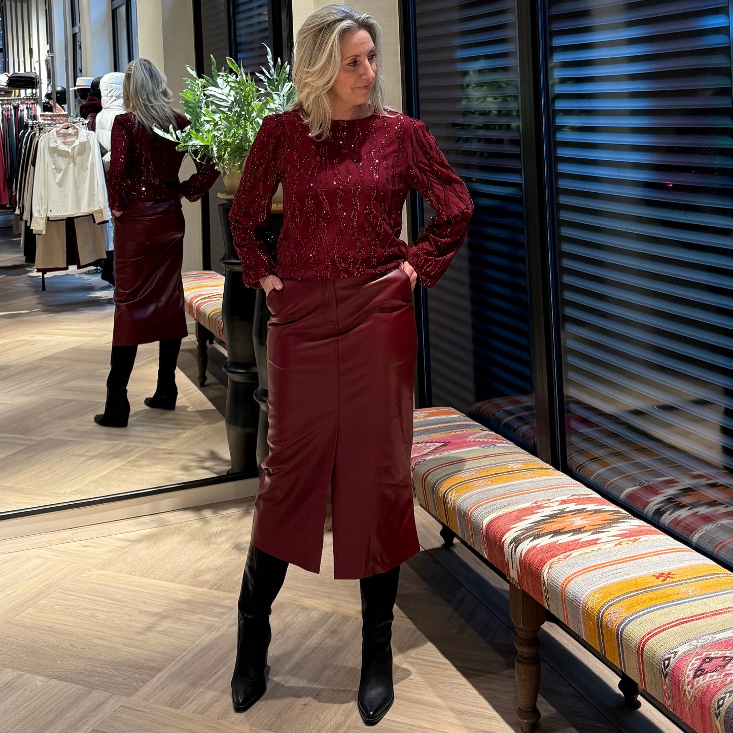 Azzurro Top Pia Rood - Peet kleding