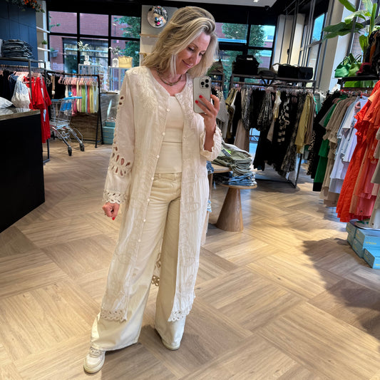 Vest Rafaella Embroid Zand - Peet kleding