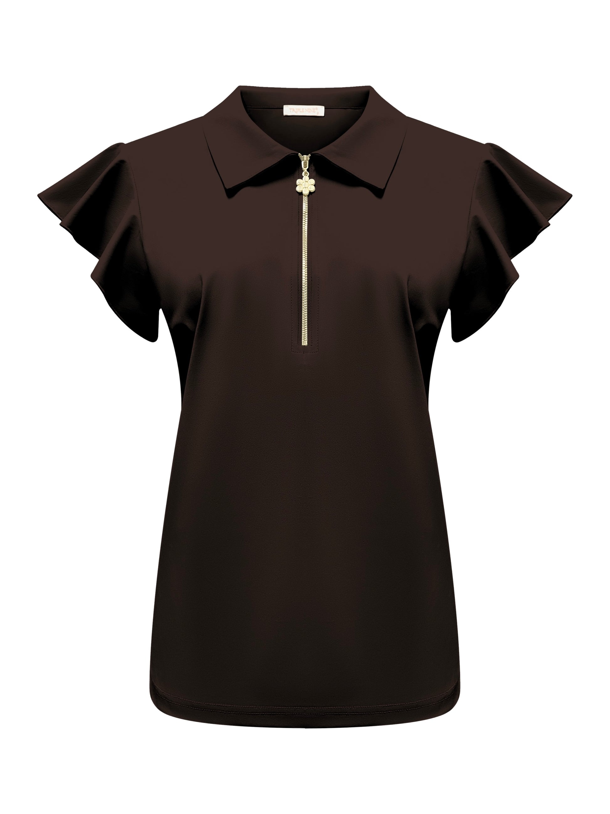 Triple Nine Travel Top Fia Donkerbruin - 6937 - Peet kleding
