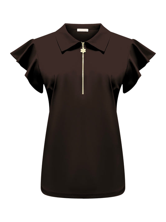 Triple Nine Travel Top Fia Donkerbruin - 6937 - Peet kleding