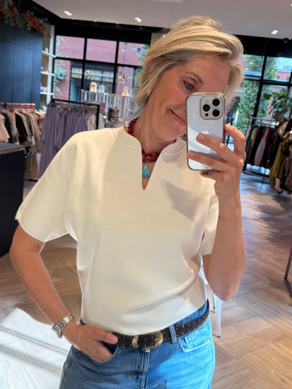 Yaya Trui V-hals Offwhite
