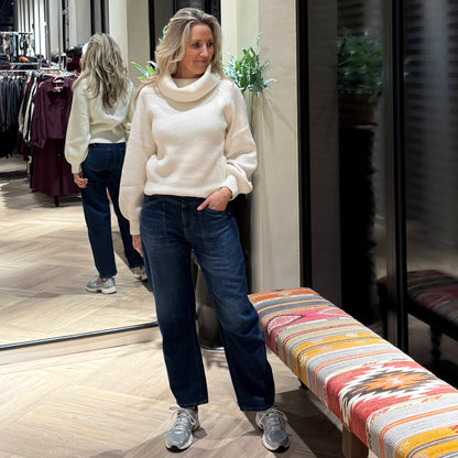 Yaya Col Trui Ballon Mouw Offwhite - Peet kleding
