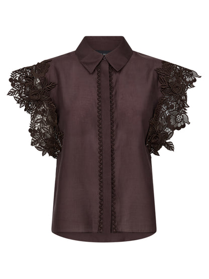 Copenhage Muse Blouse Molly Bruin - Peet kleding