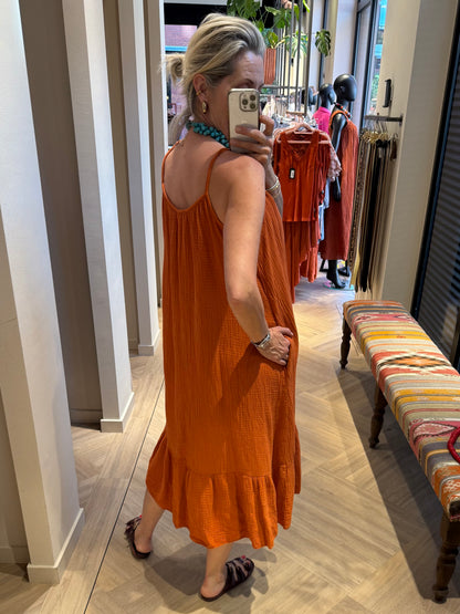Jurk Marouska Mouseline Brique - Peet kleding