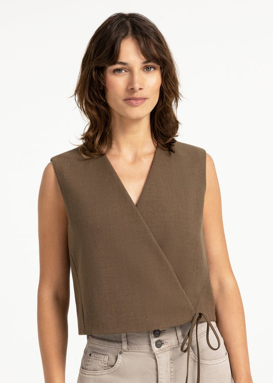 Yaya Gilet Teak Brown - Peet kleding