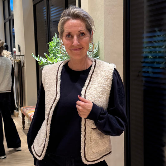 Geisha Teddy Gilet Offwhite