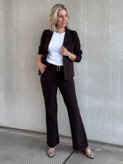 Triple Nine - Travel Broek Joy Donkerbruin - 3002 - Peet kleding