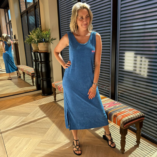 Azzurro Jurk Badstof Cobalt - Peet kleding