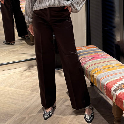 Copenhage Muse Shine Pants Donkerbruin - Peet kleding