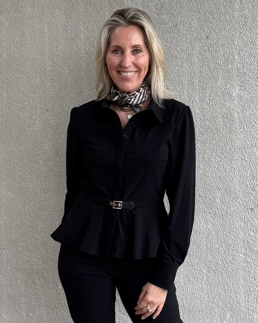 Triple Nine - Travel Blouse Simona Zwart - 5950 - Peet kleding