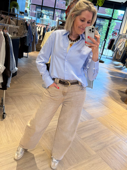Rino & Pelle Blouse Felise Blauw Gestreept - Peet kleding
