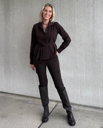 Triple Nine - Travel Broek Cargo Donkerbruin - 3001 - Peet kleding