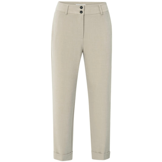 Yaya High Waist Broek Sand