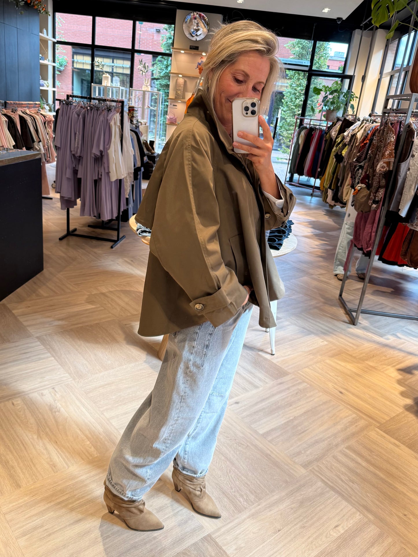 Yaya Jas Trench Teak Brown