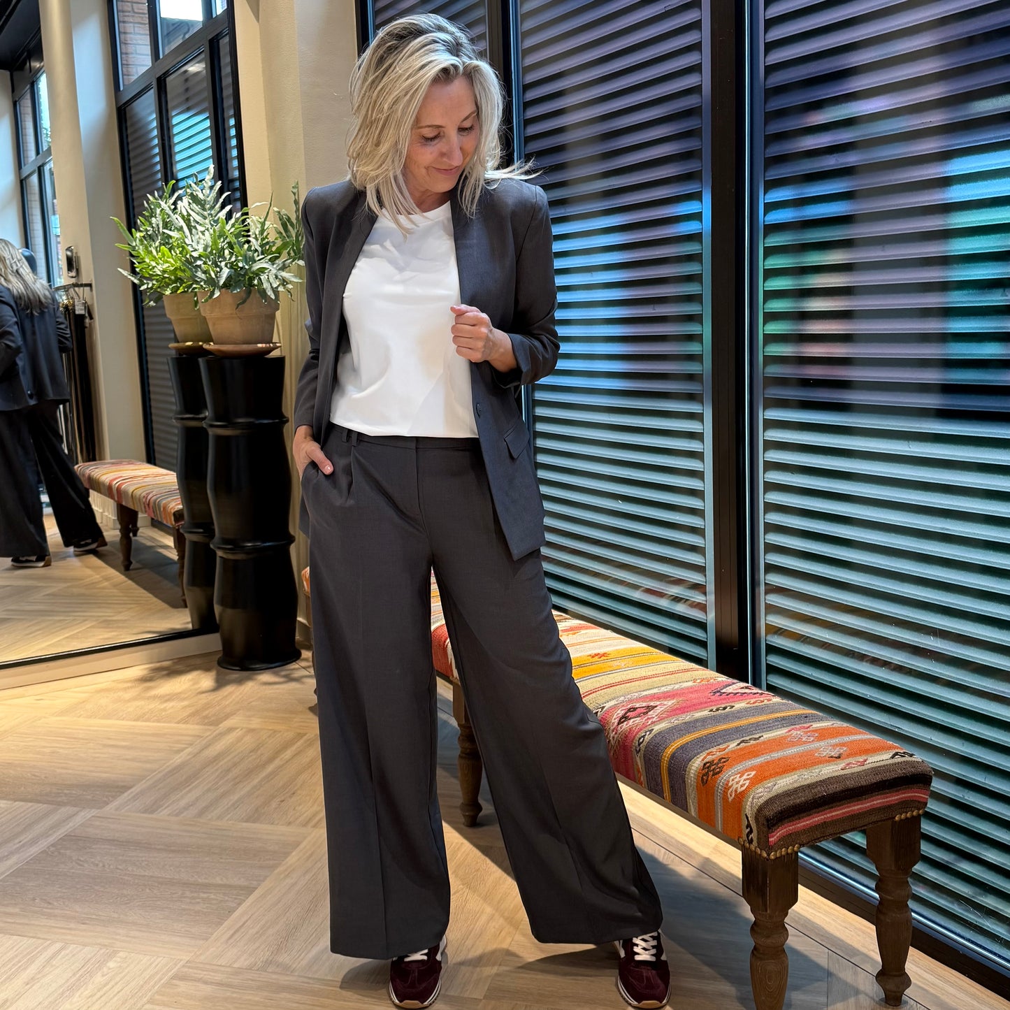 Ichi Broek Lexie Grijs - Peet kleding