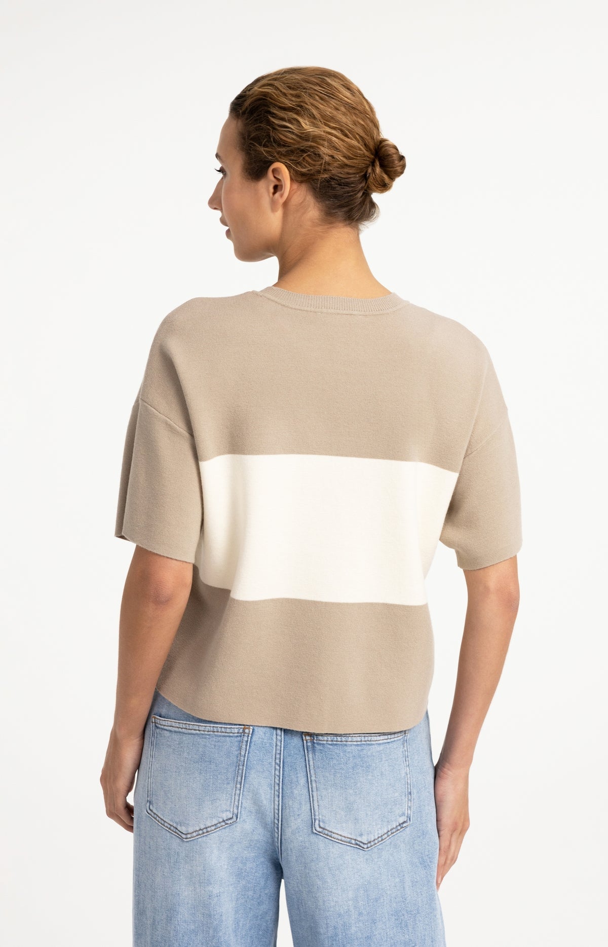 Yaya Trui Contrast Cashmere Grey