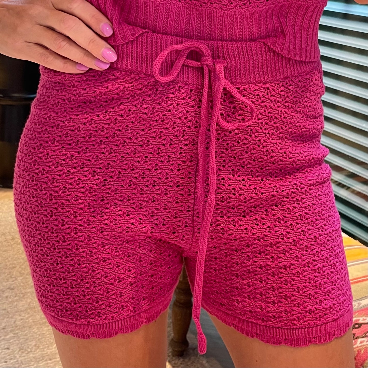 Azzurro Short Crochet Fuchsia - Peet kleding