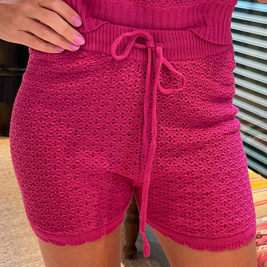 Azzurro Short Crochet Fuchsia - Peet kleding