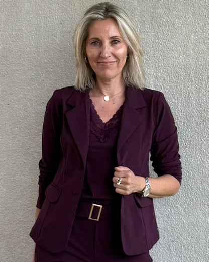 Triple Nine - Travel Top Marly Aubergine - 6913 - Peet kleding