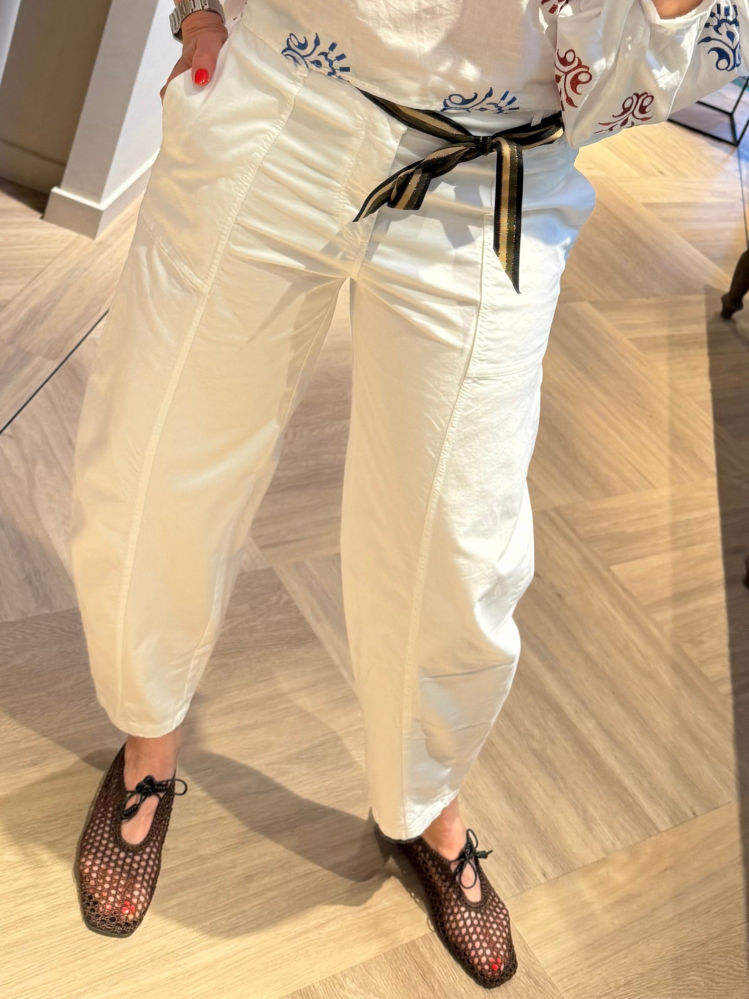 Broek Barrel Gemma Wit - Peet kleding