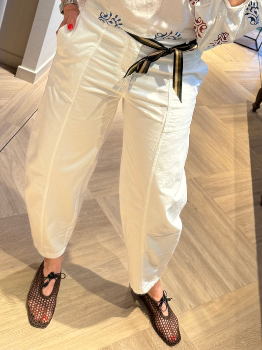 Broek Barrel Gemma Wit - Peet kleding