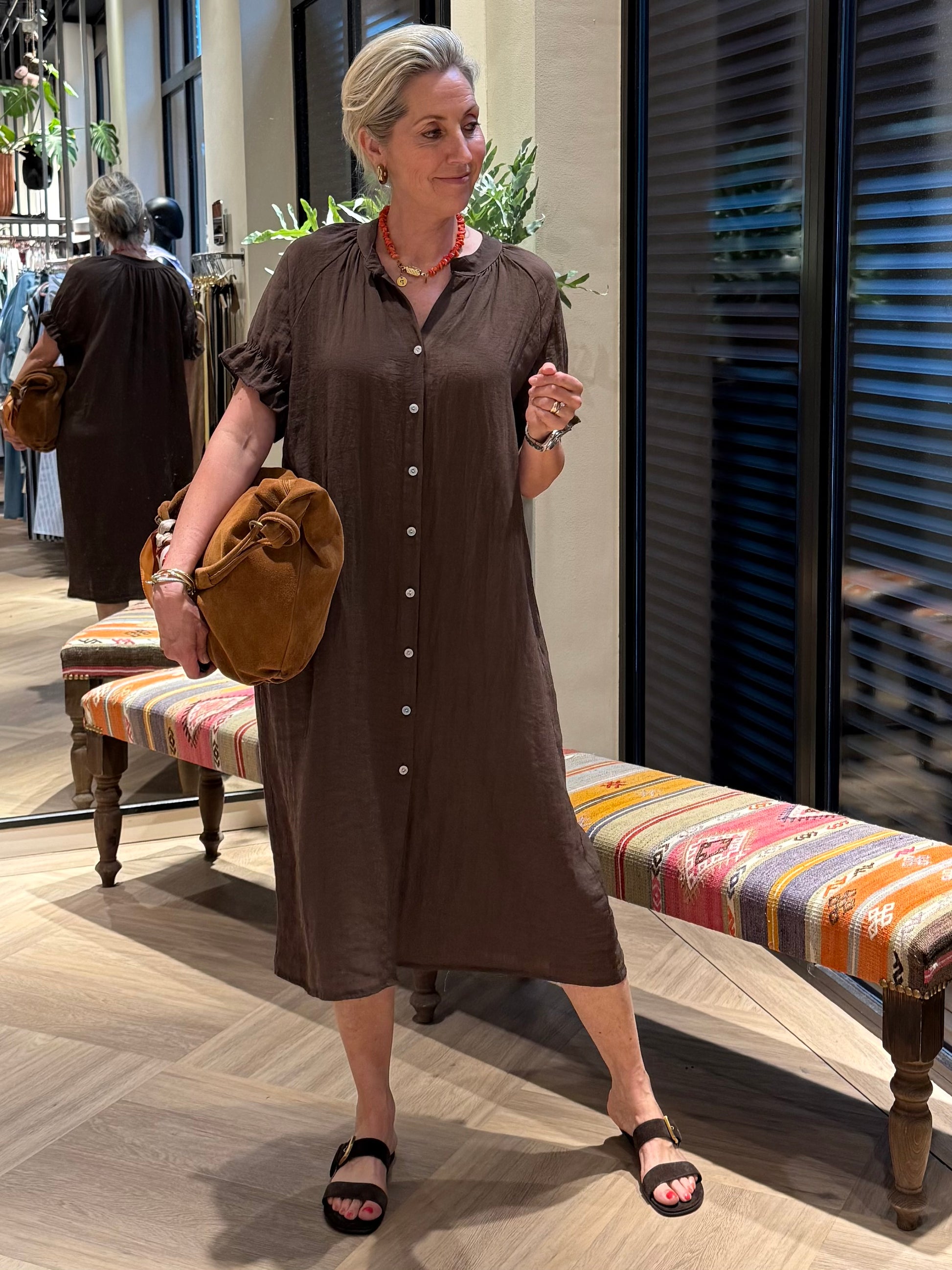 Jurk Amber Bruin - Peet kleding