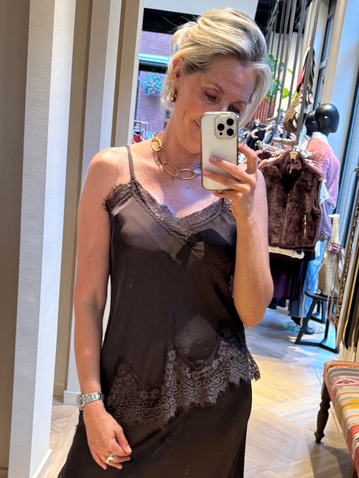 Top Didi Lace Donkerbruin - Peet kleding
