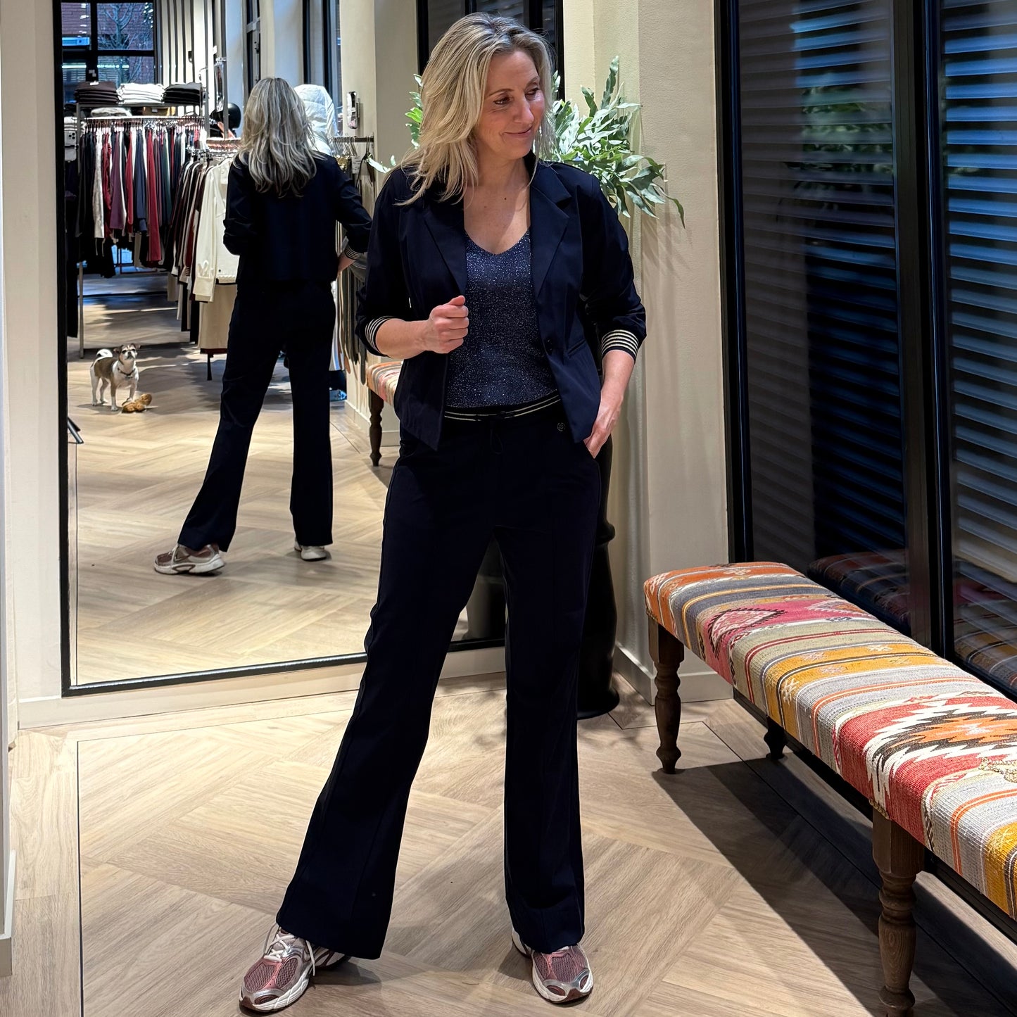 Triple Nine Topje Lurex Navy - Peet kleding