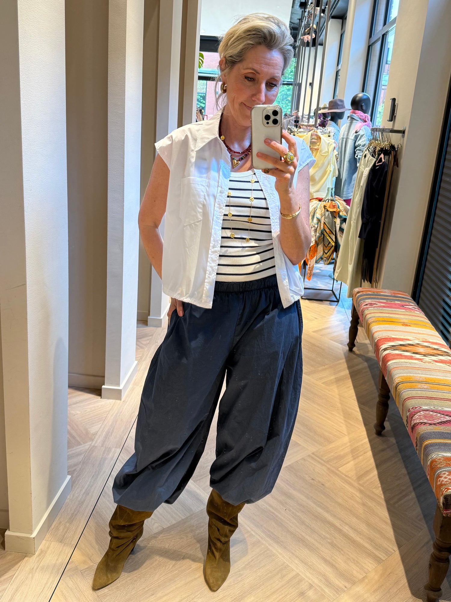 Broek Parachute Marine Blauw - Peet kleding