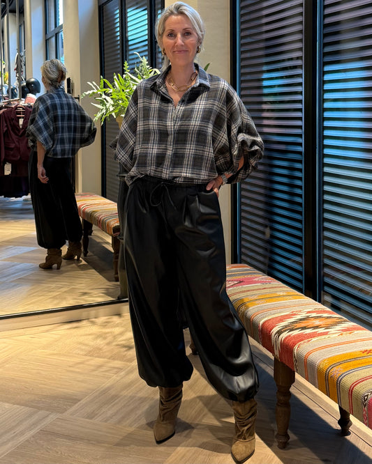 Broek Parachute PU Zwart - Peet kleding