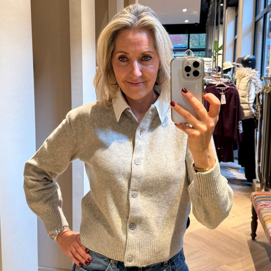 Yaya Vest Met Kraag Grijs - Peet kleding