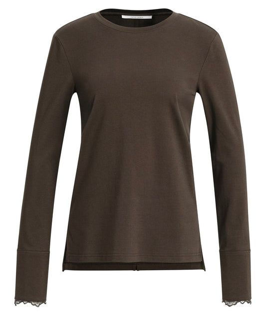 Yaya Jersey Top Delicio Brown - Peet kleding