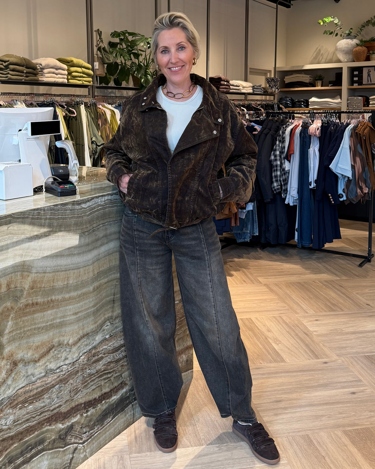 Jas Retro Velvet Bruin